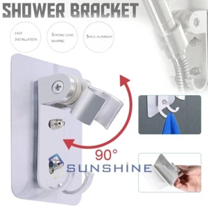 Adjustable Bathroom Shower Head Holder Self-adhesive Wall Mounted Shower Bracket - Picture 1 of 15