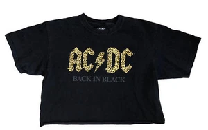 Camiseta corta AC/DC L con logotipo estampado de guepardo en la parte posterior negra - Imagen 1 de 4