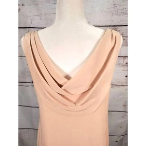 Amanda Uprichard Silk Dress Draped Neck Nude Pink Short Sheath Lined SZ LG - Picture 1 of 6