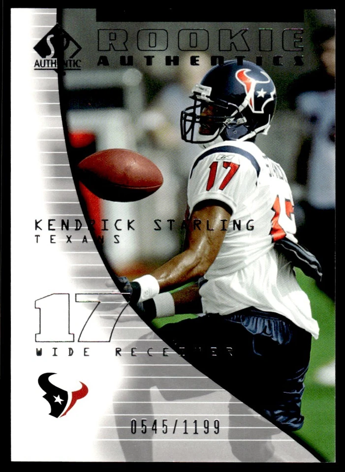 2004 SP Authentic Kendrick Starling Rookie 0545/1199 Houston Texans #134 R24 - Image 1 of 2