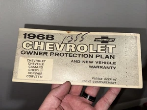 1968 Chevrolet Owner Protection Plan Protect-o-Plate Corvette Camero Chevelle B - Picture 1 of 4