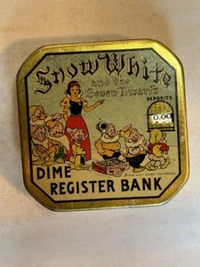 Banco de registro de monedas de diez centavos Disney Blancanieves y los siete enanitos 1938 - Imagen 1 de 11