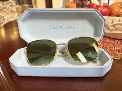 Gafas de sol Swarovski SK 7029 verde degradado marrón, cristales verdes con estuche Foto 1 de 4