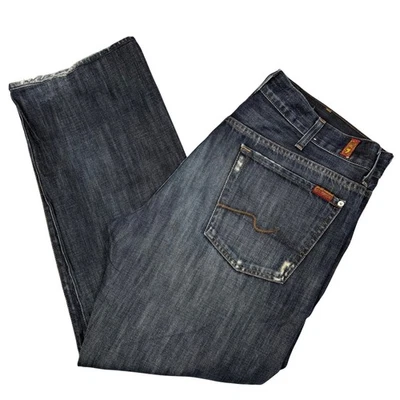 Seven For All Mankind Relaxed Fit Dark Wash Denim Jeans Men's Size 38 - Image 1 of 4