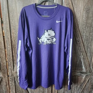 TCU Horned Frogs Nike Dri Fit Tee T-Shirt Herren Größe XL lila Langarm gebraucht, in einwandfreiem Zustand - Bild 1 von 8