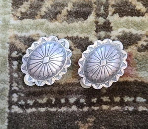 Set 2 Vintage Sterling Silber Indianer Conchos 43x34mm signiert F gestempelt - Bild 1 von 22