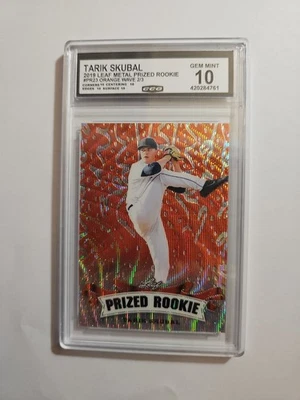 2019 Leaf Metal Prized Rookie Tarik Skubal #PR23 Orange Wave 2/3 – CCG GEM MINT - Image 1 of 2