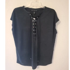 White House Black Market Sandwash Lace Front Tee Modal Blend S NEU - Bild 1 von 5