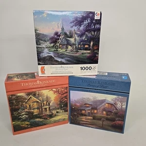 LOT Of 3 THOMAS KINKADE 1000 PC Puzzles  - Picture 1 of 4