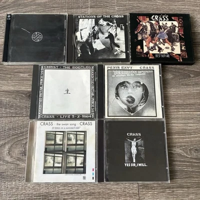 Lot Of 7 CRASS CDS YES SIR BEST BEFORE CHRIST STATIONS OF THE 10 NOTES ON A PUNK - Image 1 of 4