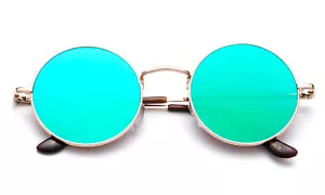 Classic Round John Lennon Sunglasses Men Women Flash Mirrored Lens Eyewear UV400 - Picture 1 of 8