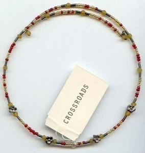 3 Vintage "Crossroads" Designer Beaded Flower Motif Wire Necklaces 821a - Picture 1 of 1