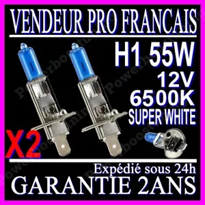 2 AMPOULES H1 55W 6500K 12V PAIRE LAMPE HALOGENE FEU PHARE XENON GAZ SUPER WHITE - Imagen 1 de 6