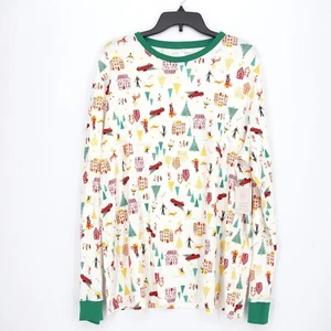LC Lauren Conrad Men's Holiday Christmas Pajama Top Large White Green Red NWT - Picture 1 of 9