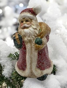 Figura de Navidad de Papá Noel brillante con bolsa de juguetes y regalos - Imagen 1 de 8