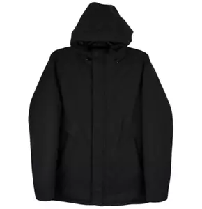 ABERCROMBIE & FITCH Jacket Coat Size XL Mens Black Water Resistant Hooded Padded - Picture 1 of 16