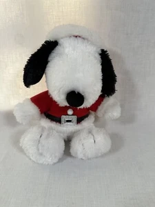 Vintage Hallmark Christmas Santa Snoopy Fuzzy Plush Dog Peanuts Stuffed Animal - Picture 1 of 7