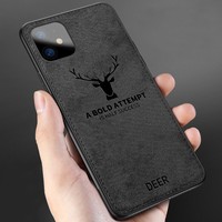 For iPhone 12 Mini 11 Pro Max 7 8 Case Fabric Cloth Leather Soft TPU Hard Cover