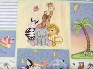bazooples jungle babies fun fabric elephant piece 16 by 15.5 inch crafts USA - Picture 1 of 3