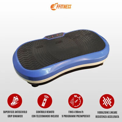 FFITNESS PEDANA VIBRANTE BASCULANTE CON INESTETISMI BANDE INCLUSE RESISTENZA 9 PROGRAMMI