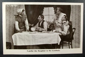 Postkarte In Unterkünften ziehe ich die Tochter der Vermieterin vor; Humor; Ashcott 1910 - Bild 1 von 2
