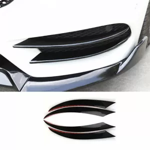 Alerón labial delantero negro ABS aletas patos para Benz Clase C W205 2015-2018 - Imagen 1 de 9