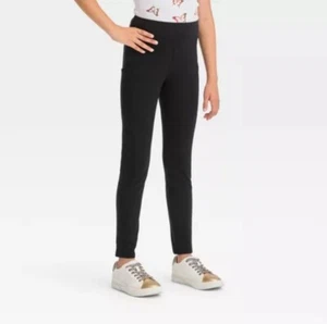Girls' Pocket Leggings - art clas Black L 10-12 - Picture 1 of 2