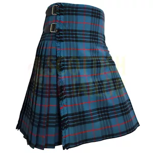 Scottish Handmade Traditional Mackay Blue Ancient Tartan Kilt For Men CustomKilt - Picture 1 of 8
