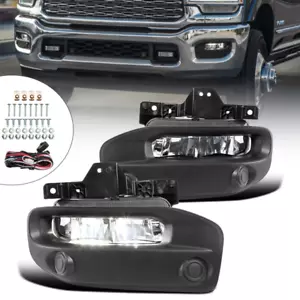 Luces antiniebla LED transparentes + interruptor + biseles para Dodge RAM 2500 3500 2019-2023 - Imagen 1 de 10