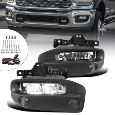 Luces antiniebla LED transparentes + interruptor + biseles para Dodge RAM 2500 3500 2019-2023 Foto 1 de 4