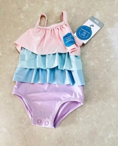 Carter's Ruffle Swimsuit (Size 3 Months) Baby Girl's One Piece UPF 50 NWT - Picture 1 of 4