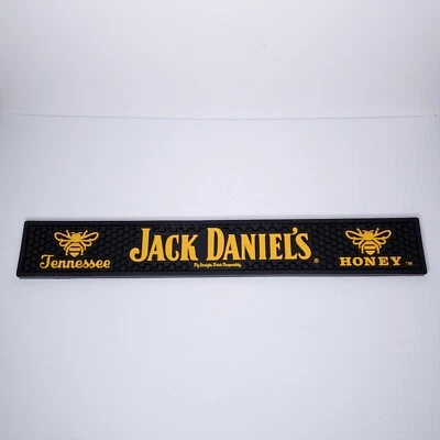 Jack Daniels Whiskey Tennessee Honey Rubber Bar Rail Spill Mat 23.5" x 3.5" - Image 1 of 4