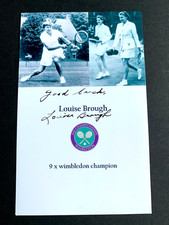 LOUISE BROUGH (†2014) Tennis HOF 4x Wimbledon signed photo 9.5x14.5 autograph