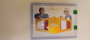 2018 Flawless Josh Allen / Jim Kelly Gold Holo 3 Color Dual Patches. Ser.# 02/20