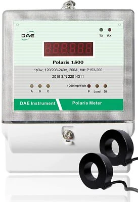 DAE P153-200-S KIT, 200A, UL kWh Submeter, 2 hot wire, 120/240v, 2 CTs, RS485 - Image 1 of 4