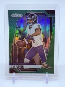 2024 Panini Prizm Football Zay Flowers #21 Green Prizm Baltimore Ravens WR - Picture 1 of 2