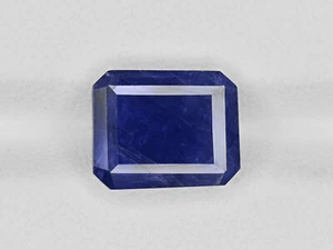 IGI Certified BURMA Blue Sapphire 6.58 Cts Natural Untreated Dark Blue Octagonal - Picture 1 of 5