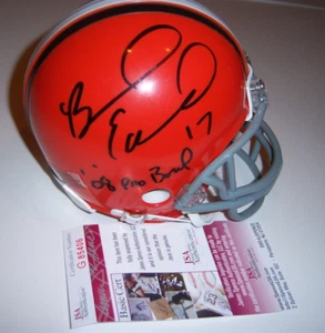 BRAYLON EDWARDS CLEVELAND BROWNS 08 PROBOWL LAST ONE JSA/COA SIGNED MINI HELMET - Picture 1 of 1