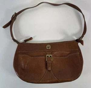 Etienne Aigner Leather Shoulder Purse Satchel With Gold Buckle on Front - Picture 1 of 18