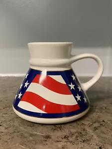 American Flag Wide Bottom No Spill Travel Coffee Tea Mug Cup Design East Inc. - Picture 1 of 7