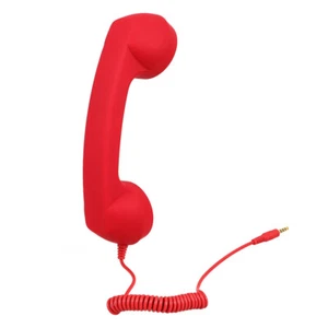 Mikrofon retro kobieta w ciąży retro telefony stacjonarne kabel telefoniczny - Zdjęcie 1 z 12