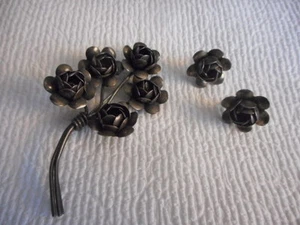 EXQUISITO CONJUNTO BROCHE/ALFILER Y PENDIENTES CORO CRAFT STERLING  - Imagen 1 de 4