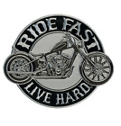 9" RIDE FAST LIVE HARD MOTORCYCLE EMBROIDERED JACKET PATCH