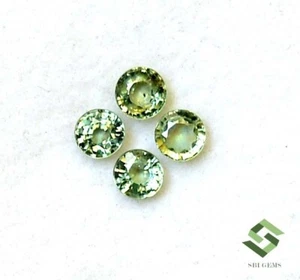 3.75 mm To 4 mm Natural Green Sapphire Round Lot 04 Pcs 1.26 CTS Loose Gemstones - Picture 1 of 7