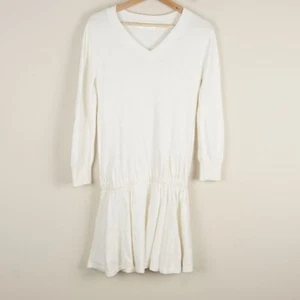 Mini Vestido Snidel Mezcla Lana Marfil Blanco Blusa Manga Larga Talla S - M / Japón F - Imagen 1 de 16