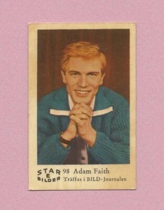1963 Dutch Gum Card Star Bilder E #98 Adam Faith
