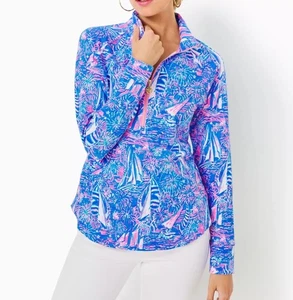 Lilly Pulitzer Skipper Popover M Sailabration Boca Blue Neu mit Etikett UPF 50+ Resort Wear - Bild 1 von 7