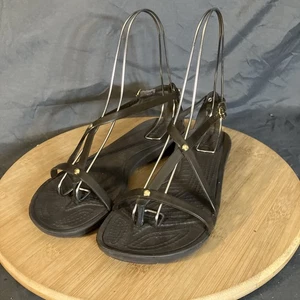 Crocs Isabella Sandals Womens 6/36 Brown Ankle Strap Jelly Shoes 14175 - Picture 1 of 11