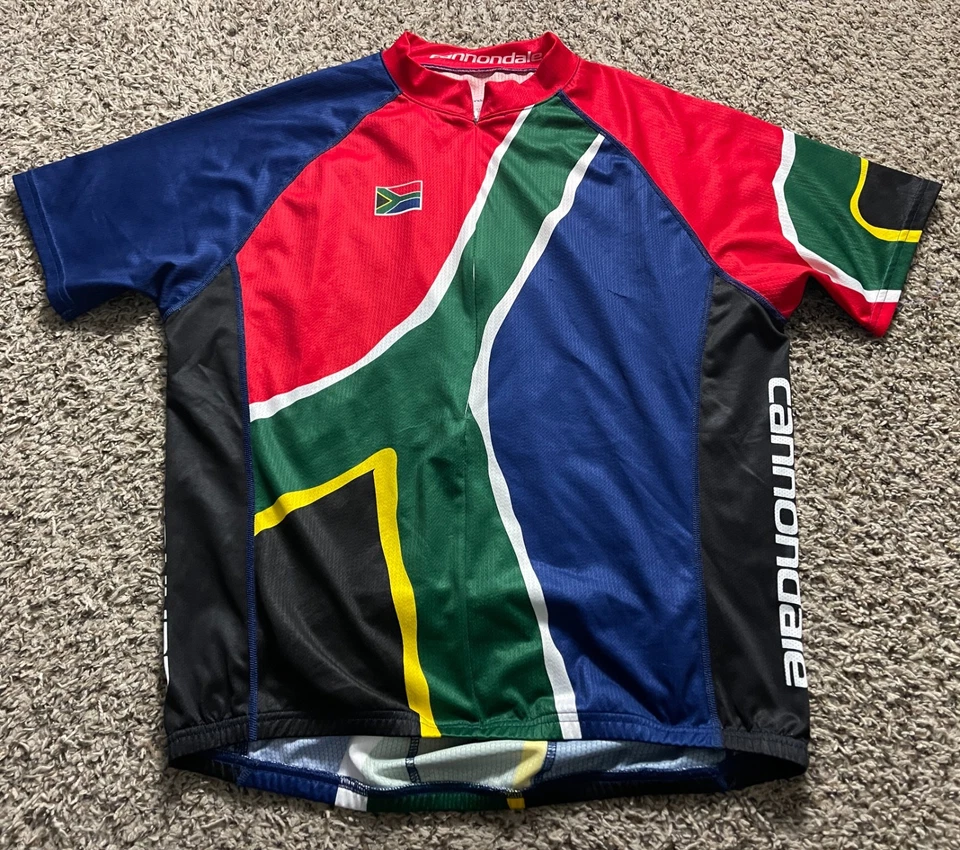 Camiseta masculina de ciclismo Cannondale África do Sul 2X 3/4 com zíper manga curta - Imagem 1 de 4