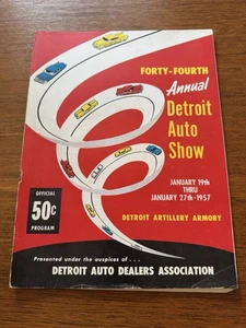 Vintage 44th Annual Detroit Auto Show 1957 Souvenir Program Booklet Armory Rare - Bild 1 von 9